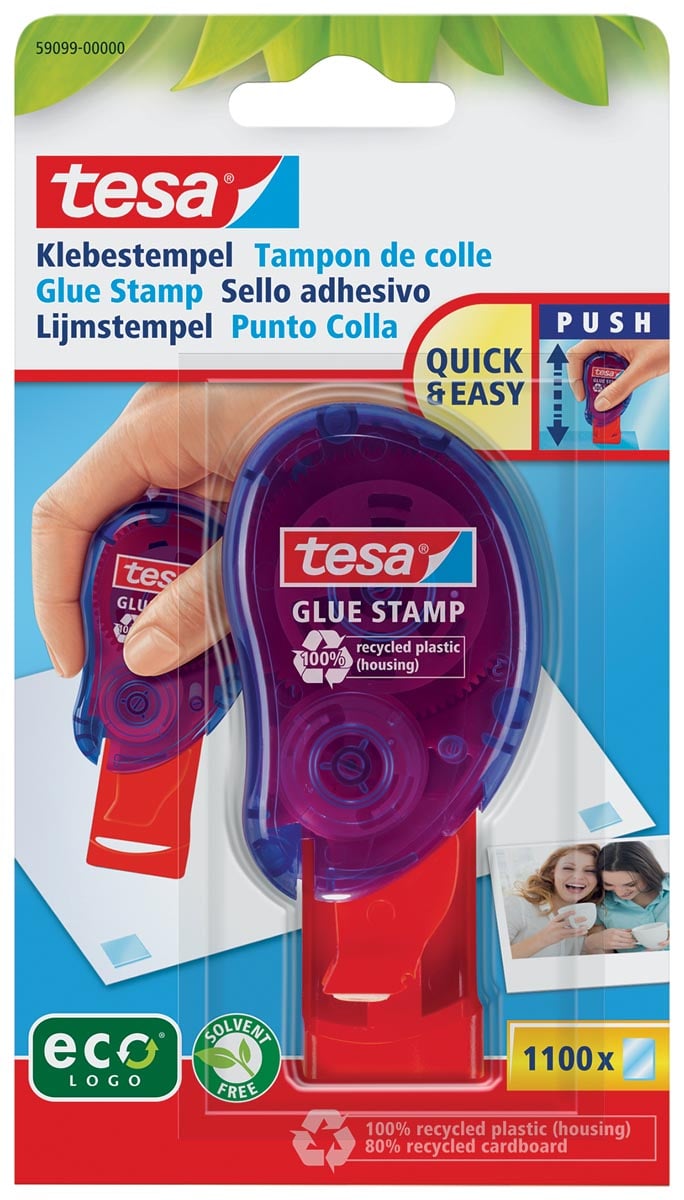 Tesa lijmstempel, op blister afbeelding