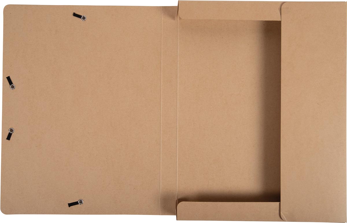Exacompta Eterneco elastobox uit karton, ft A4, rug van 2,5 cm, met 3 kleppen, kraftbruin Exacompta Eterneco elastobox uit karton, ft A4, rug van 2,5 cm, met 3 kleppen, kraftbruin