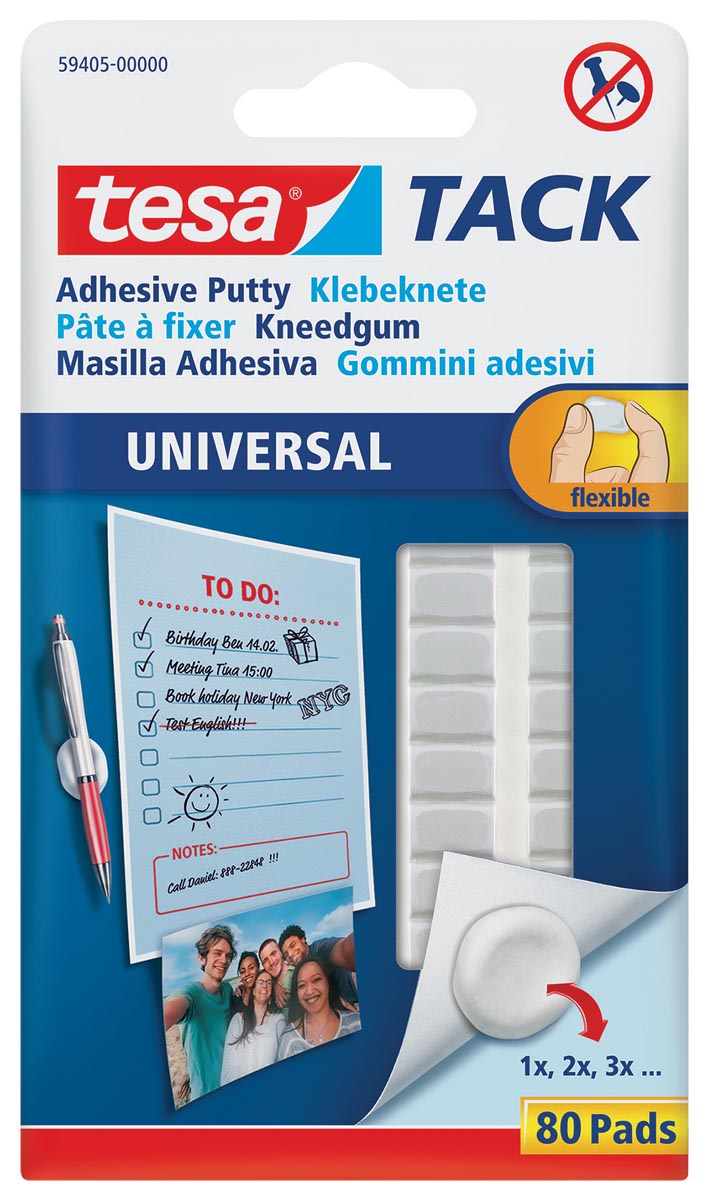 Tesa TACK Kneedgum, blister met 80 pads afbeelding