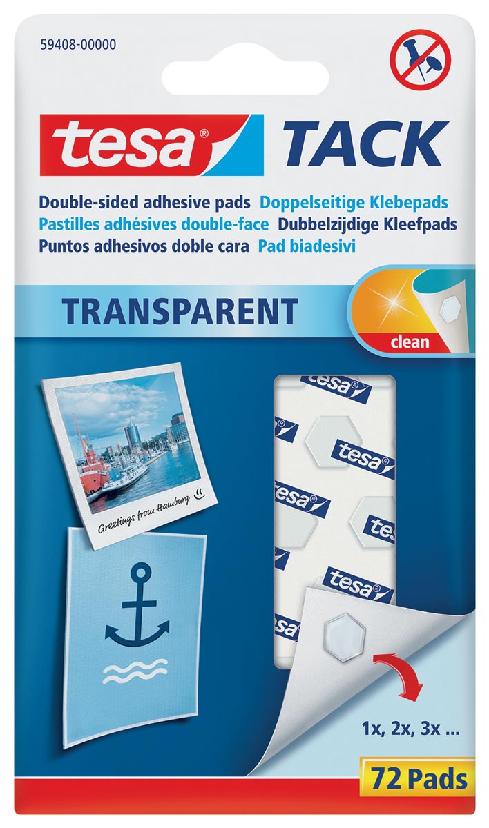 Tesa Tack kleefpads, blister met 72 pads afbeelding