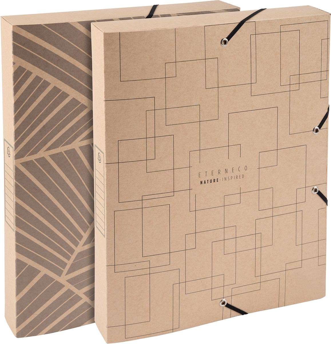 Exacompta Eterneco elastobox uit karton, ft A4, rug van 6 cm, met 3 kleppen, kraftbruin Exacompta Eterneco elastobox uit karton, ft A4, rug van 6 cm, met 3 kleppen, kraftbruin