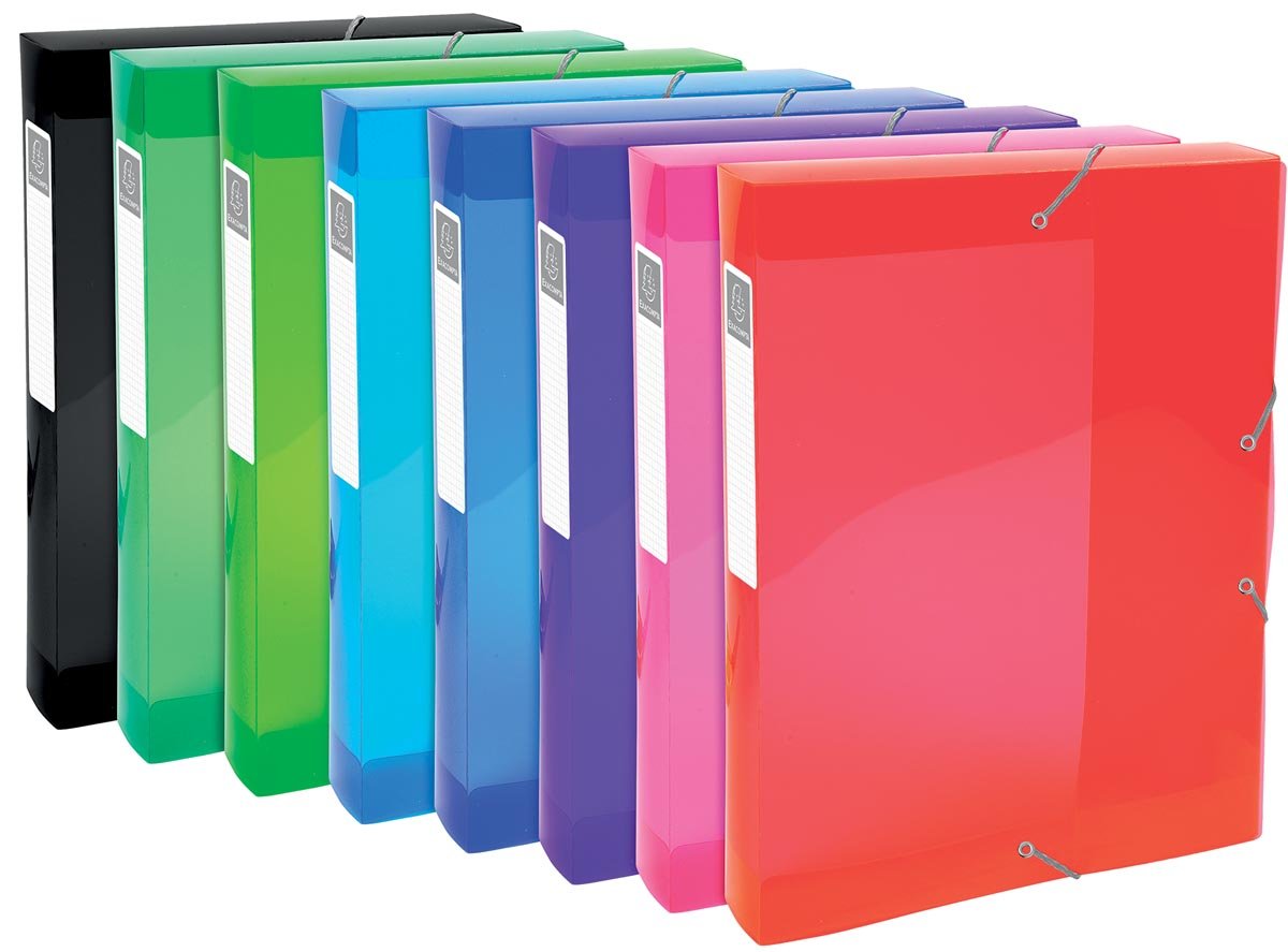 Exacompta Iderama elastobox, uit PP, rug van 4 cm, geassorteerde kleuren afbeelding