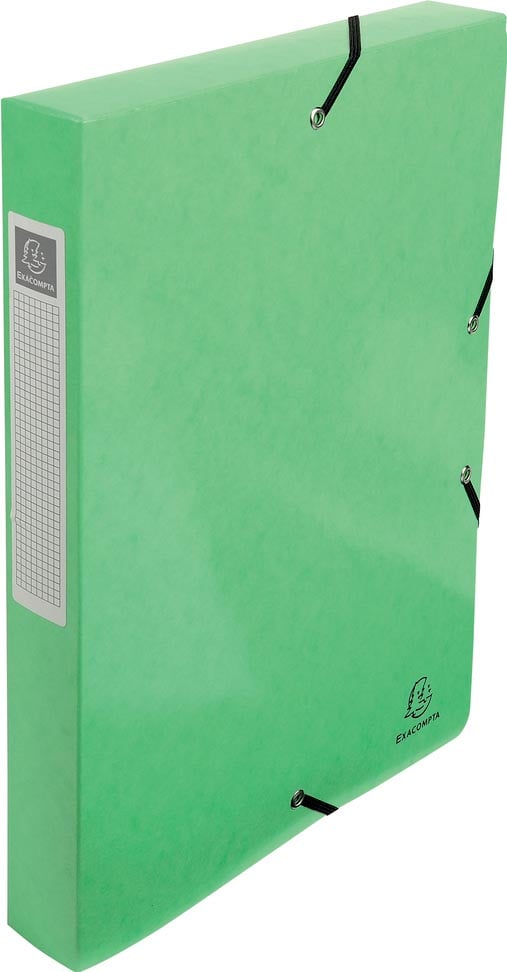 Exacompta Iderama elastobox uit gelamineerd karton, rug van 4 cm, met rugetiket, limoengroen Exacompta Iderama elastobox uit gelamineerd karton, rug van 4 cm, met rugetiket, limoengroen