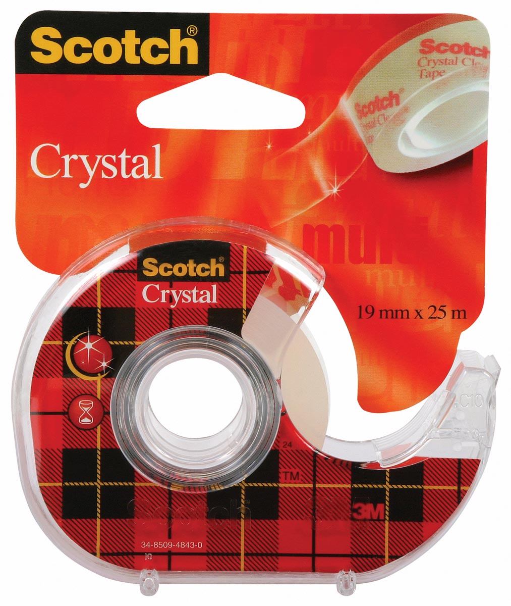 Scotch Plakband Crystal ft 19 mm x 25 m, blister met 1 afroller met 1 rolletje afbeelding