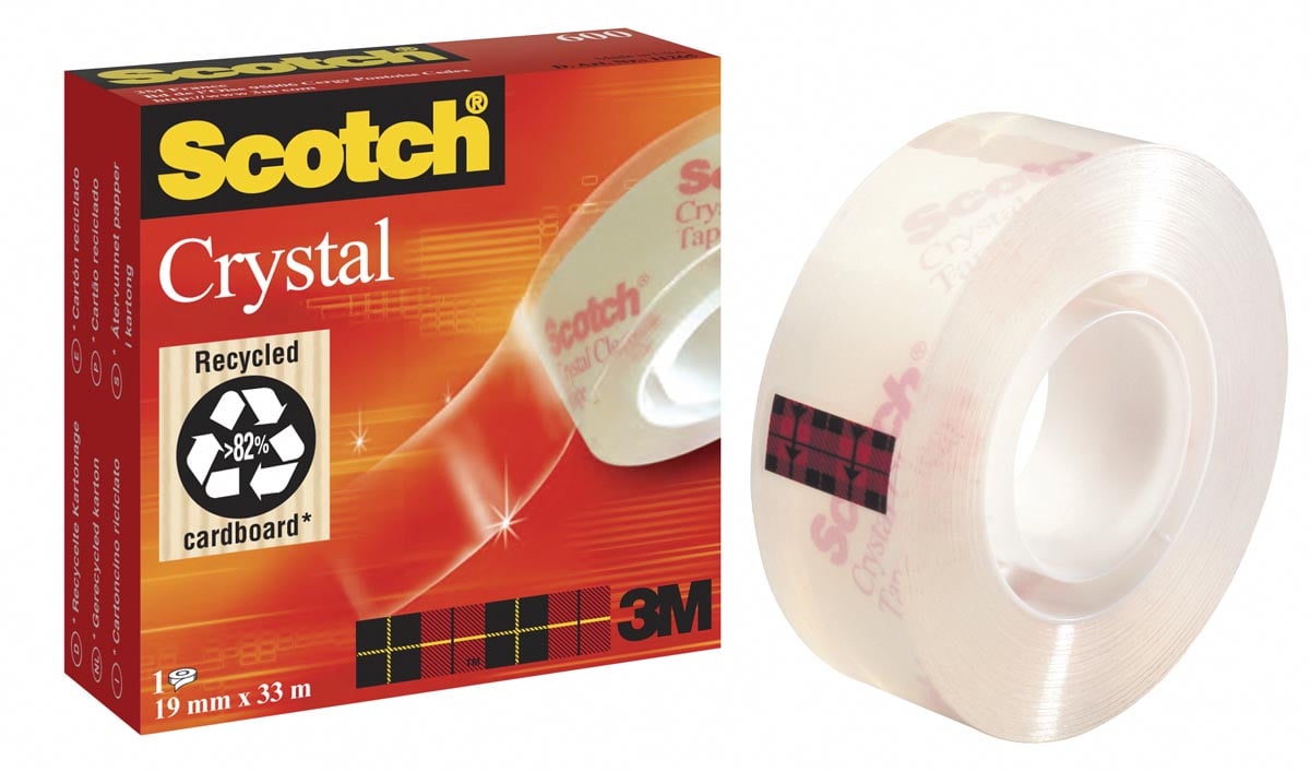 Scotch Plakband Crystal ft 19 mm x 33 m, doos met 1 rolletje Scotch Plakband Crystal ft 19 mm x 33 m, doos met 1 rolletje