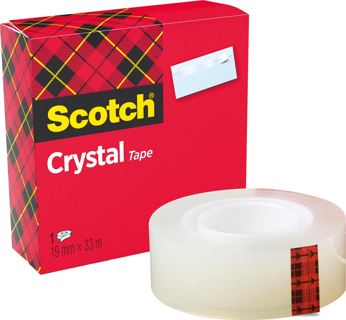 Scotch Plakband Crystal ft 19 mm x 33 m, doos met 1 rolletje Scotch Plakband Crystal ft 19 mm x 33 m, doos met 1 rolletje