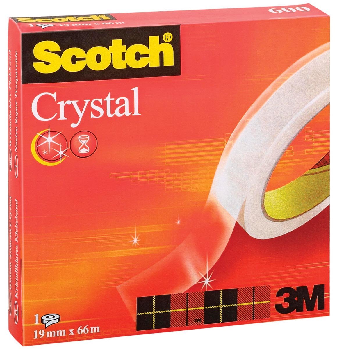 Scotch Plakband Crystal ft 19 mm x 66 m, doos met 1 rolletje afbeelding