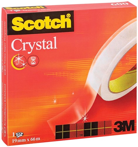 Scotch Plakband Crystal ft 19 mm x 66 m, doos met 1 rolletje