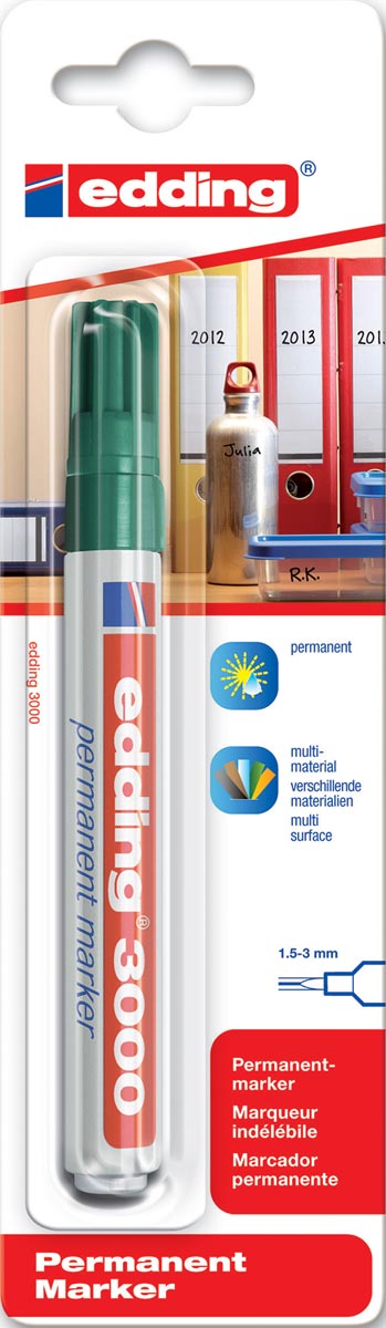 edding permanent marker 3000 groen, op blister