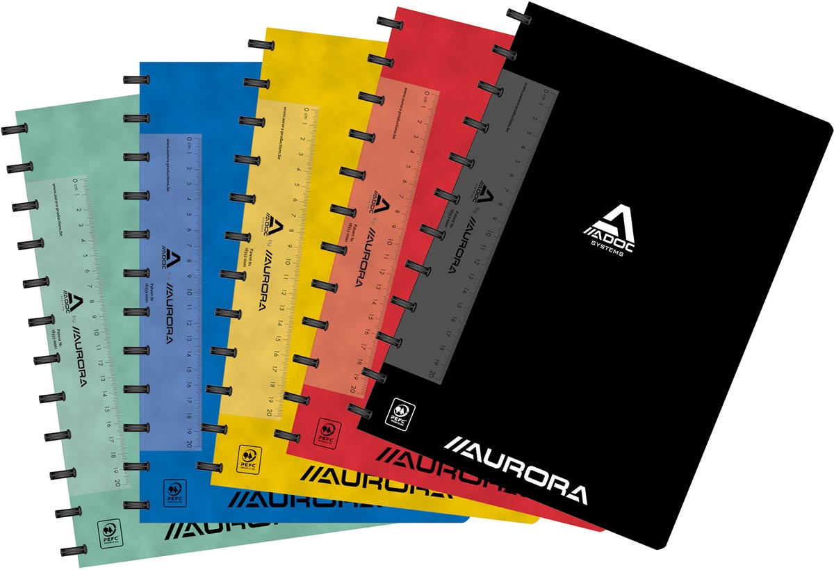 Adoc Classic schrift, ft A4, 144 bladzijden, gelijnd, geassorteerde kleuren afbeelding