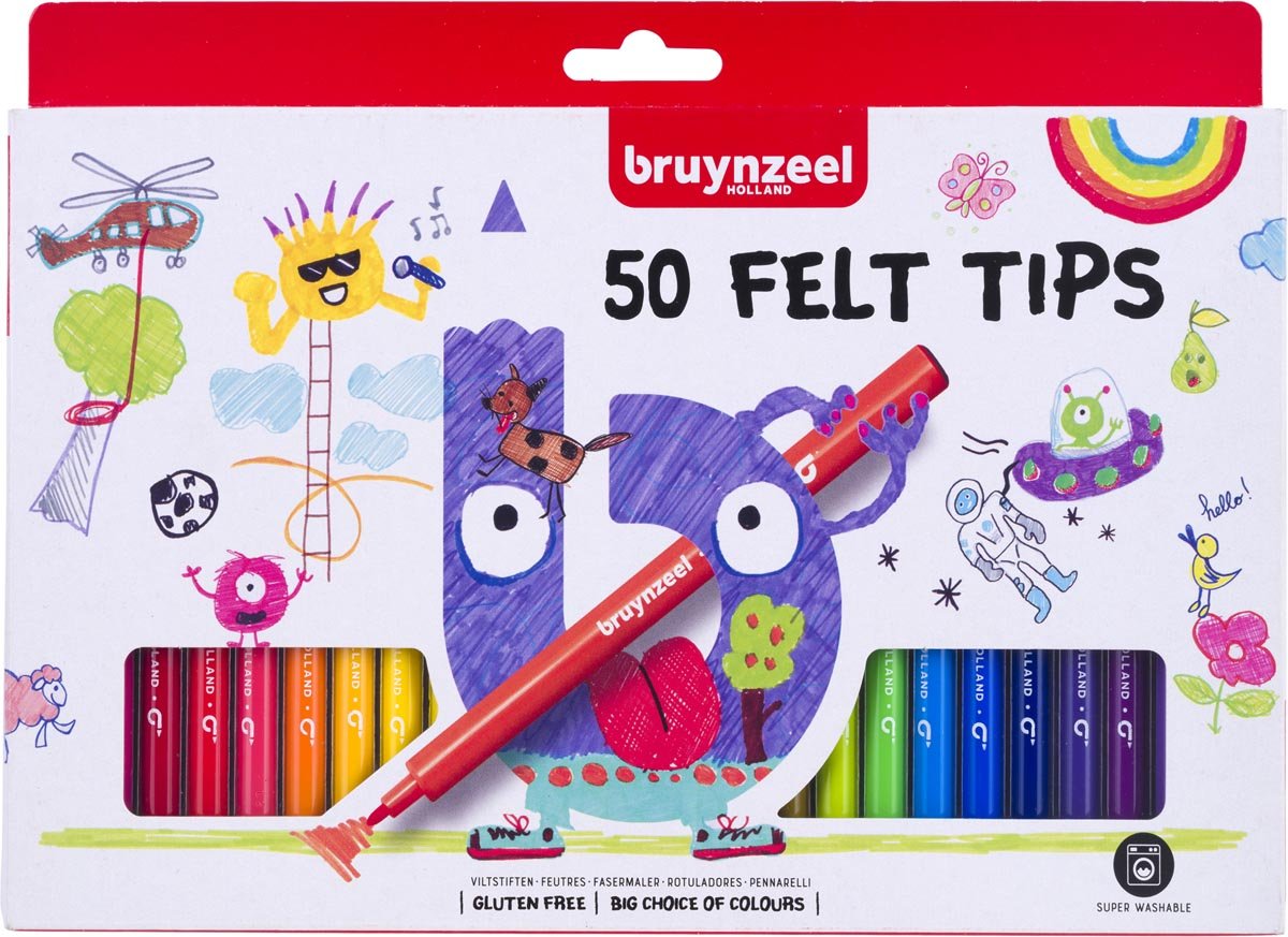 Bruynzeel viltstiften, etui met 50 stuks afbeelding