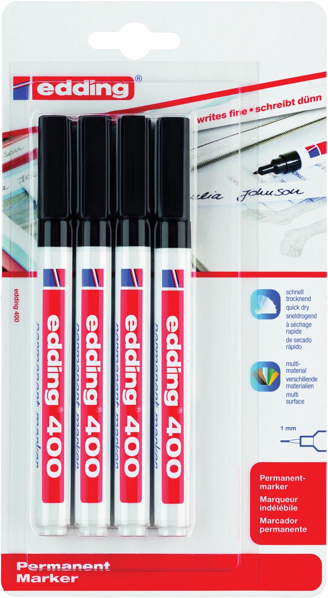 EDDING PERM MARKER 400 ZW BLS4 afbeelding