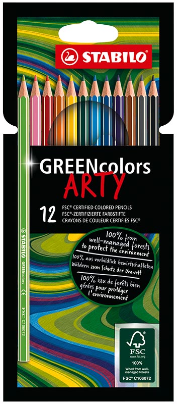 STABILO GREEN kleurpotlood ARTY, etui van 12 stuks, assorti