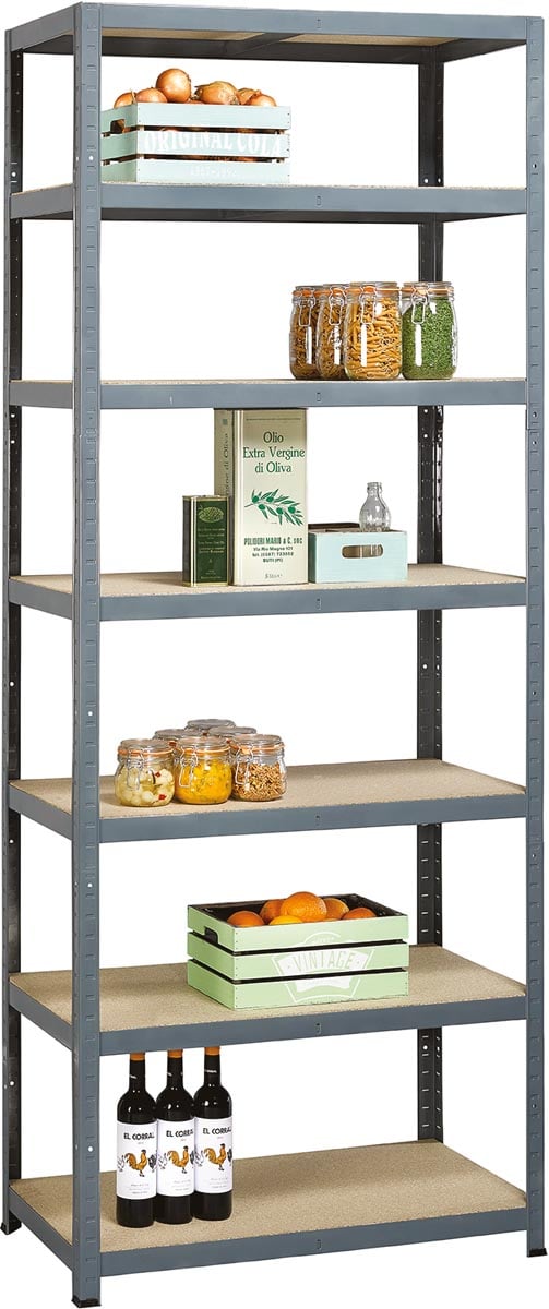 Avasco rek Strong Tower L, ft 222 x 90 x 45, 7 legborden, grijs afbeelding
