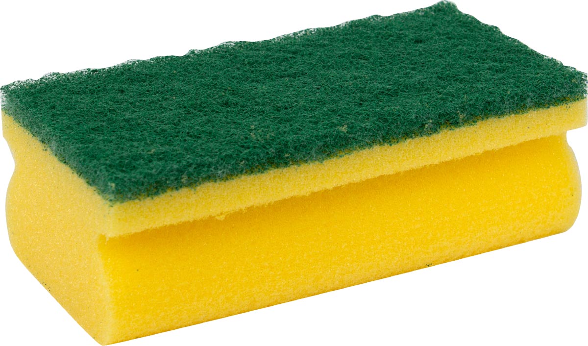 Primesource schuurspons, geel/groen, pak van 10 stuks afbeelding