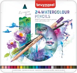 Bruynzeel crayons à aquarelle Expression, boîte de 24 pièces