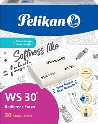 Pelikan gum WS30, large, wit, doos van 30 stuks