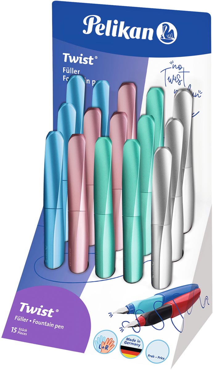 Pelikan Twist vulpen P/R457D/15, assorti, display van 15 stuks Pelikan Twist vulpen P/R457D/15, assorti, display van 15 stuks