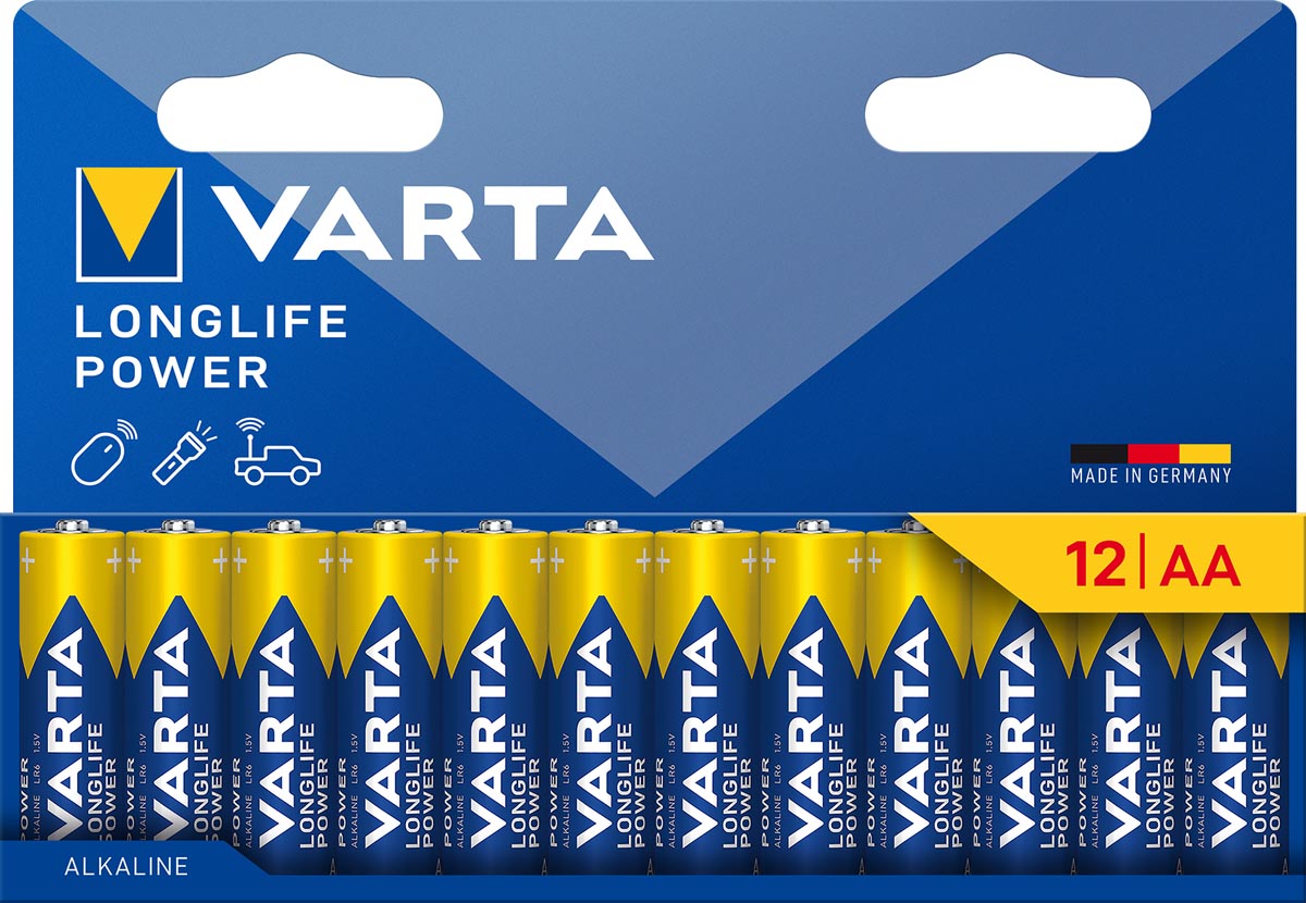 Varta batterij Longlife Power AA, blister van 12 stuks