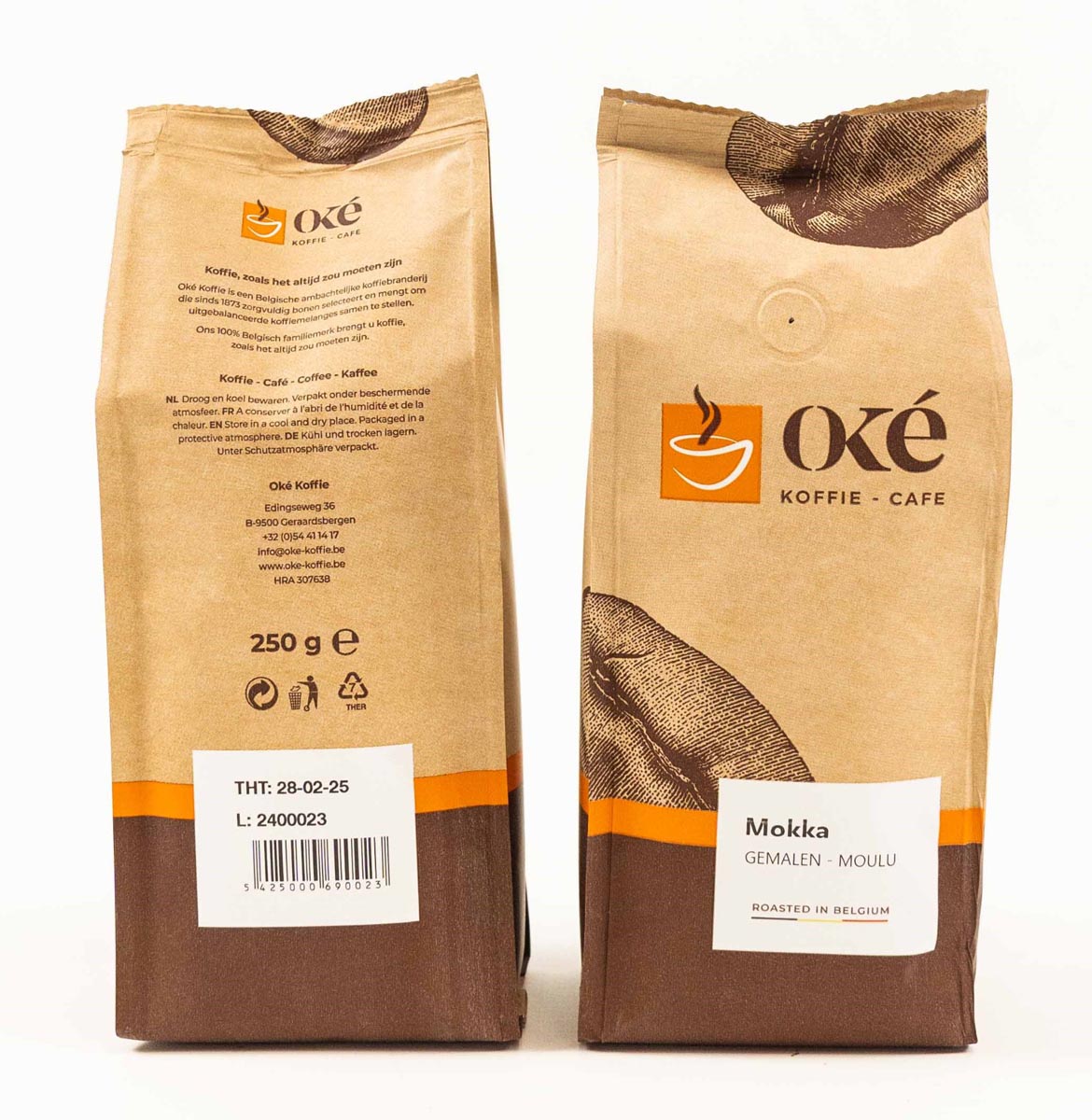 Oké koffie, gemalen, pak van 250 g, Mokka afbeelding