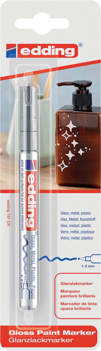 Edding paintmarker e-751 Professional zilver, op blister