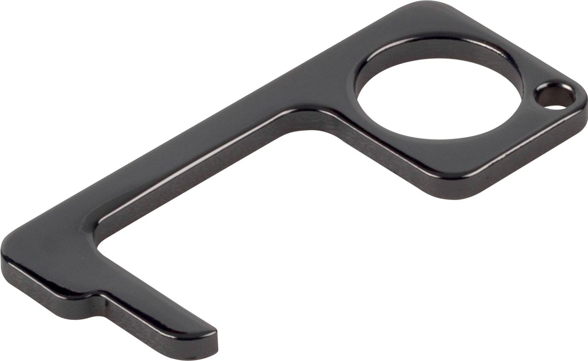 Antibacteriële sleutelhanger en handsfree deur opener, zwart
