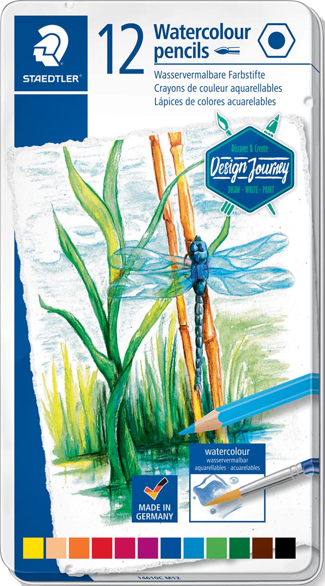 Staedtler aquarel potlood, metalen doos met 12 kleuren afbeelding