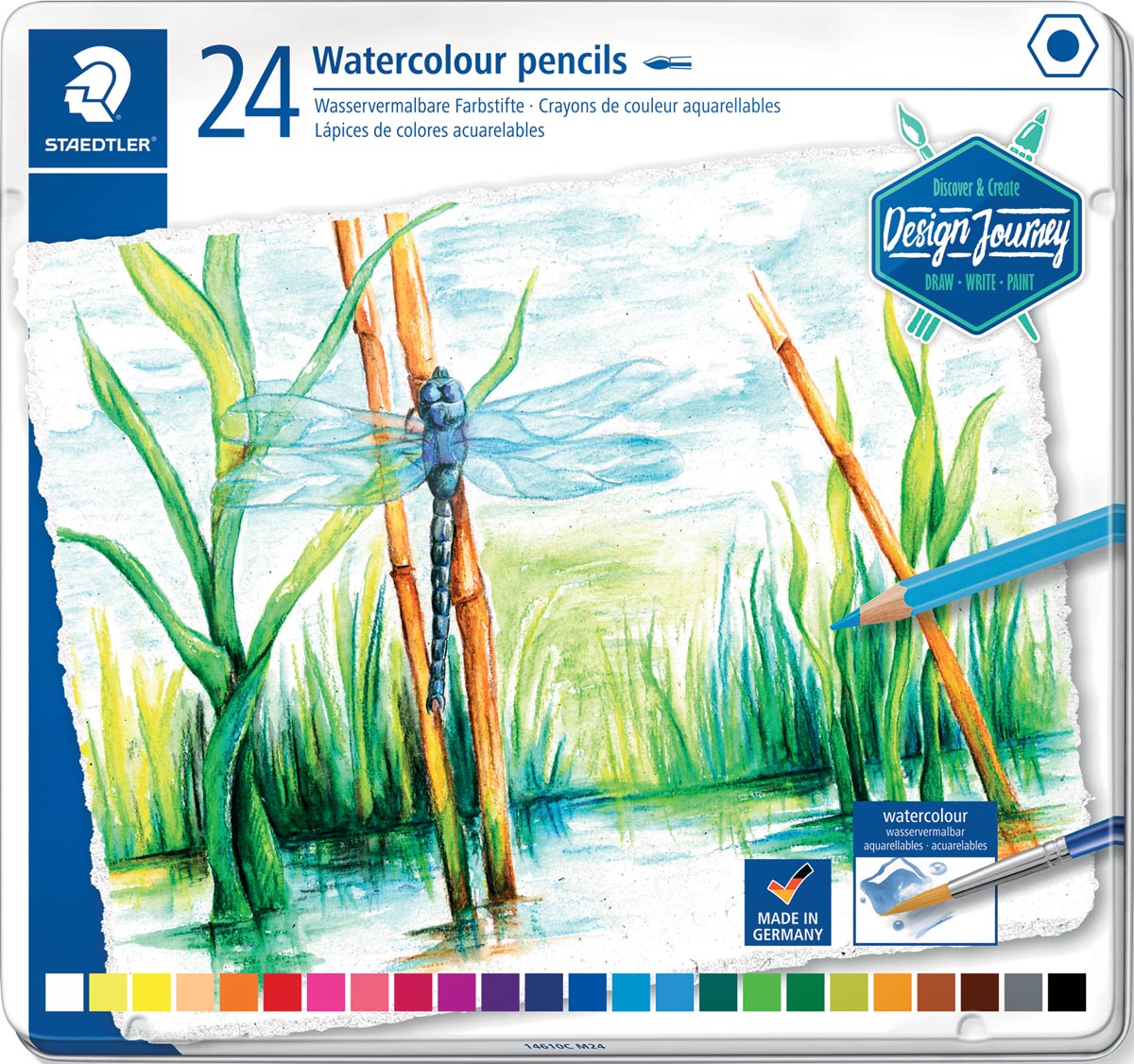 Staedtler aquarel potlood, metalen doos met 24 kleuren afbeelding