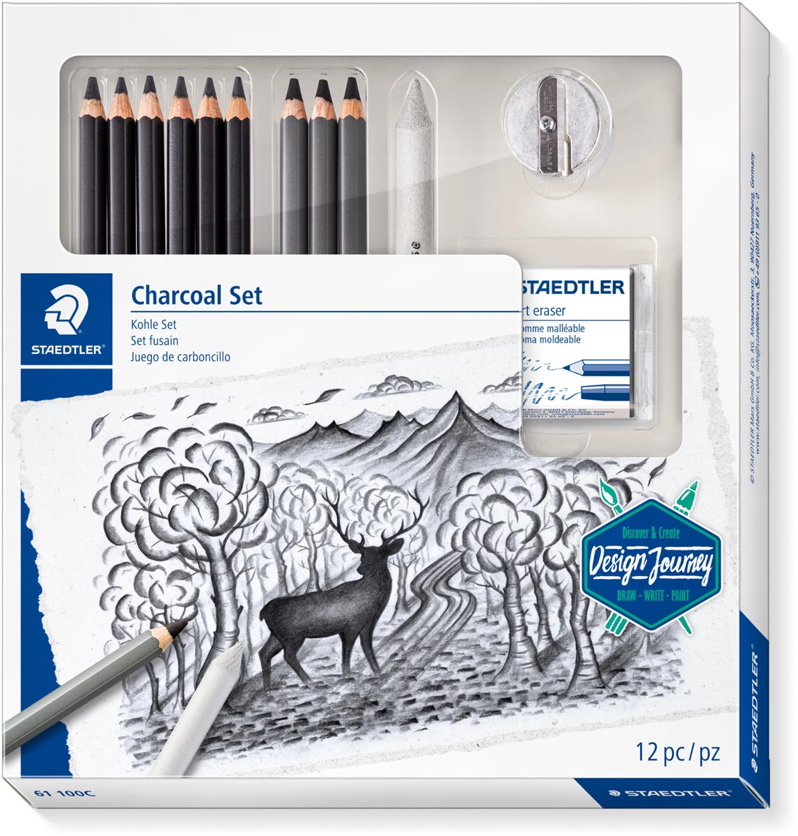 Staedtler Charcoal Set, set van 12 stuks afbeelding