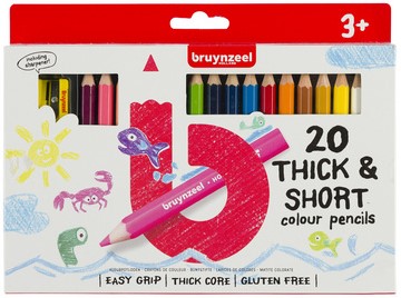 Bruynzeel Kids korte dikke kleurpotloden, set van 20 stuks in geassorteerde kleuren-2