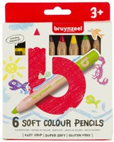Bruynzeel Kids zachte kleurpotloden, set van 6 stuks in geassorteerde kleuren-2