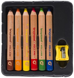 Bruynzeel Kids zachte kleurpotloden, set van 6 stuks in geassorteerde kleuren-3
