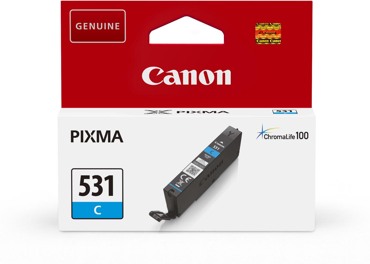 Canon inktcartridge CLI-531 515 pagina&apos;s OEM 6119C001 cyaan