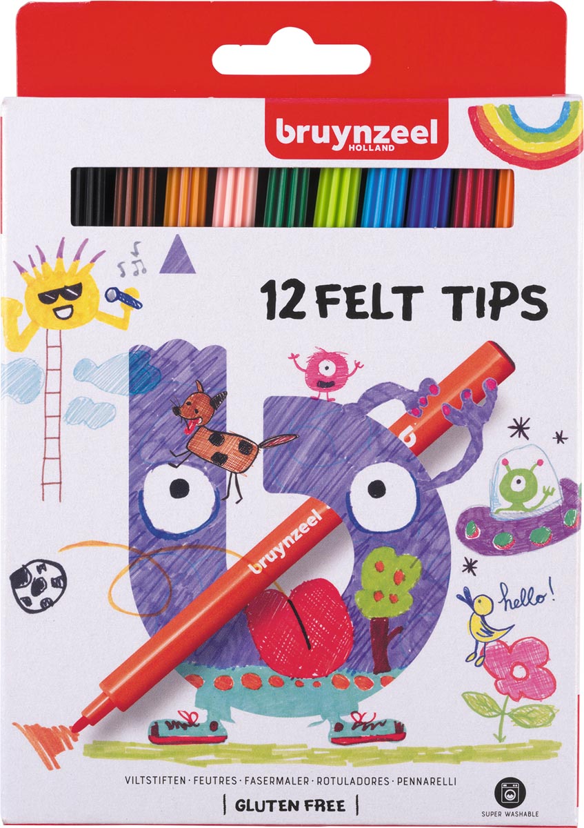 Bruynzeel Viltstiften set | 12 kleuren