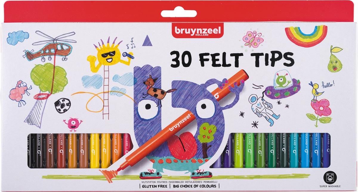 Bruynzeel Viltstiften set | 30 kleuren