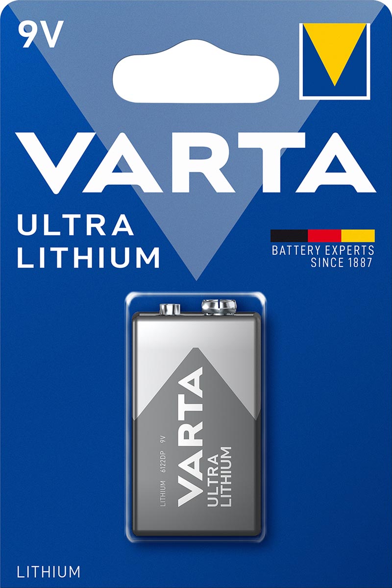 Varta batterij Ultra Lithium 9V, blister van 1 stuk Varta batterij Ultra Lithium 9V, blister van 1 stuk