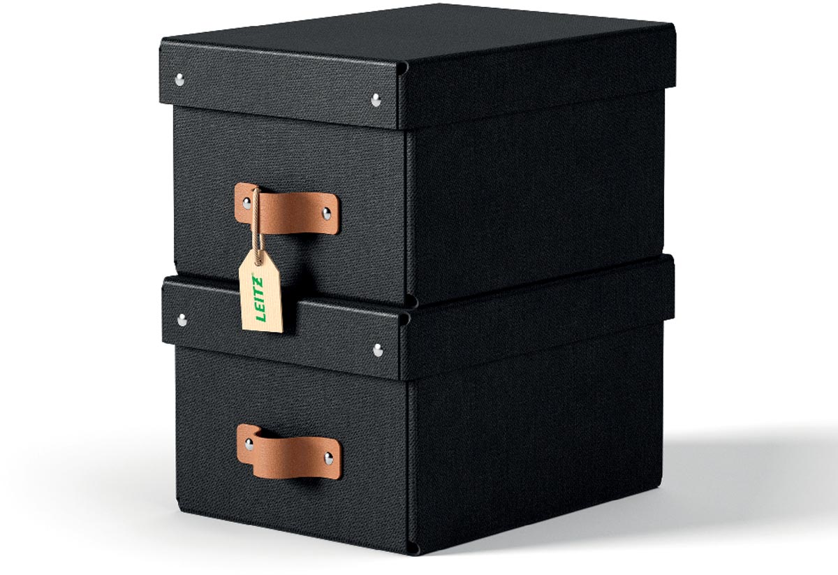 Leitz Puro opbergdoos, small, A5, 7 liter, zwart, pak van 2 stuks