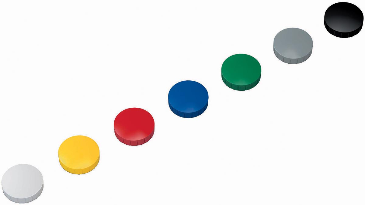 Maul magneet MAULsolid, diameter 32 x 8,5 mm, geassorteerde kleuren, doos met 10 stuks