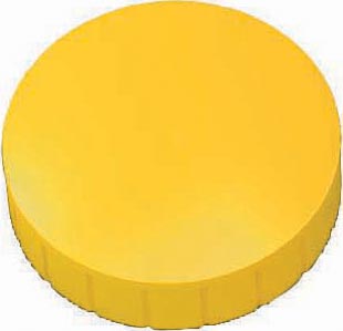 Maul magneet MAULsolid, diameter 38 x 15,5 mm, geel, doos met 10 stuks