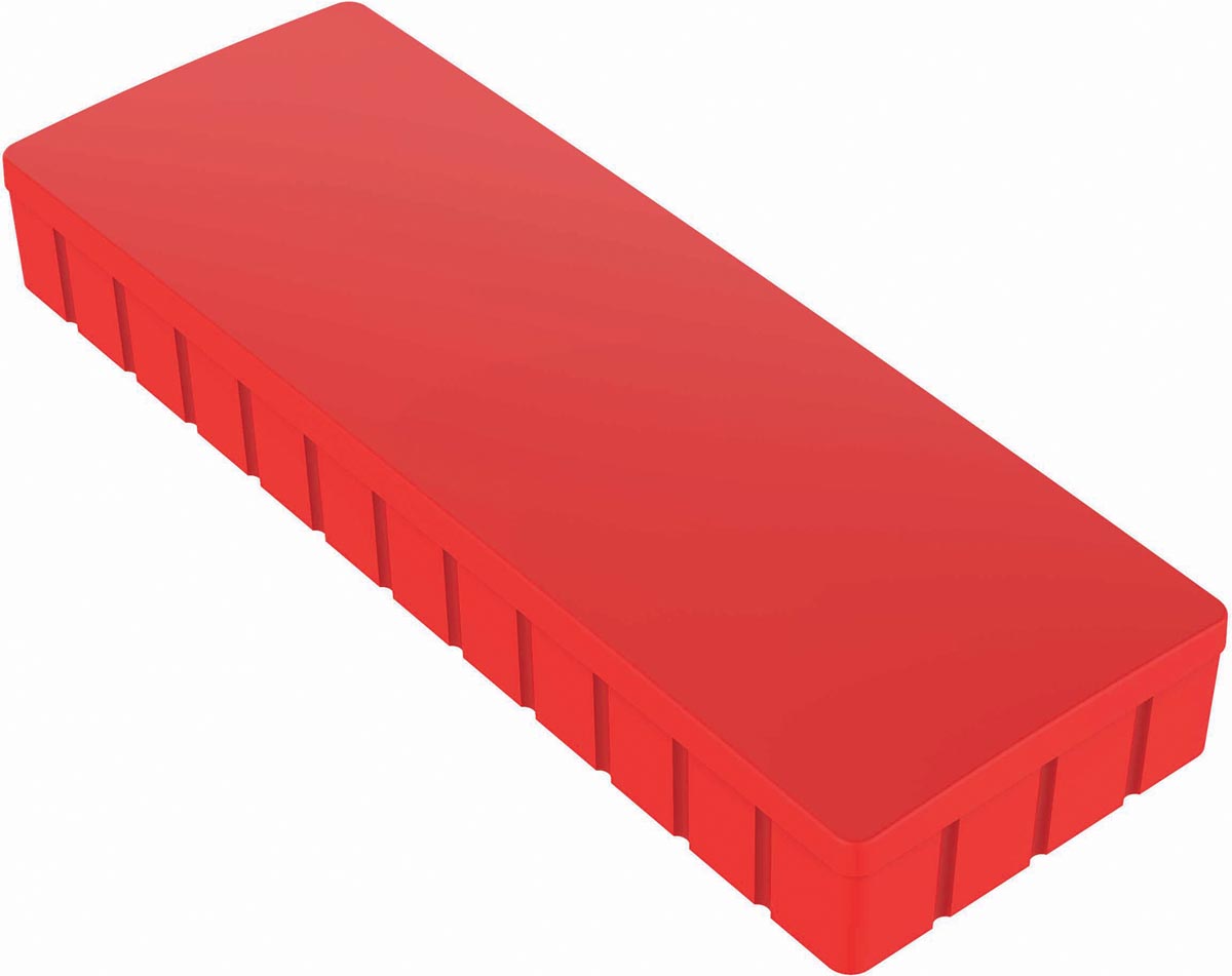 MAUL magneet Solid rechthoek 54x19mm trekkracht 1kg doos 10 rood MAUL magneet Solid rechthoek 54x19mm trekkracht 1kg doos 10 rood