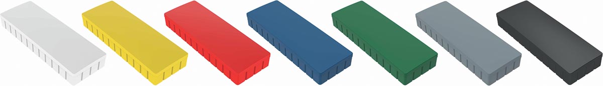 MAUL magneet Solid, rechthoek 54x19 mm, trekkracht 1 kg, doos van 10 stuks, assorti afbeelding