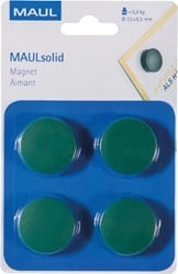 MAUL magneet Solid, 32 mm, trekkracht 800 gr, blister van 4 stuks, groen