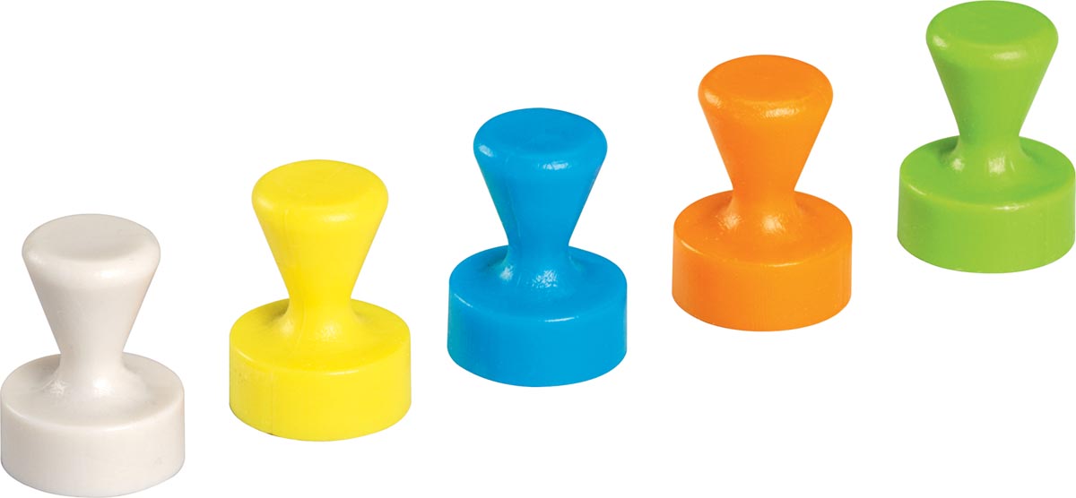 Maul neodymium kegelmagneet Ø12mm 1.5kg blister 10 assorti soft pastel nieuwe kleuren, voor whitebor Maul neodymium kegelmagneet Ø12mm 1.5kg blister 10 assorti soft pastel nieuwe kleuren, voor whitebor