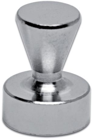 MAUL neodymium kegelmagneet Ø12mm 3.5kg blister 5 zilver, voor glas- en whitebord
