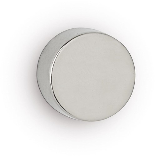 MAUL neodymium schijfmagneet, ft 15 x 10 mm, trekkracht 8 kg, zilver, blister van 4 stuks