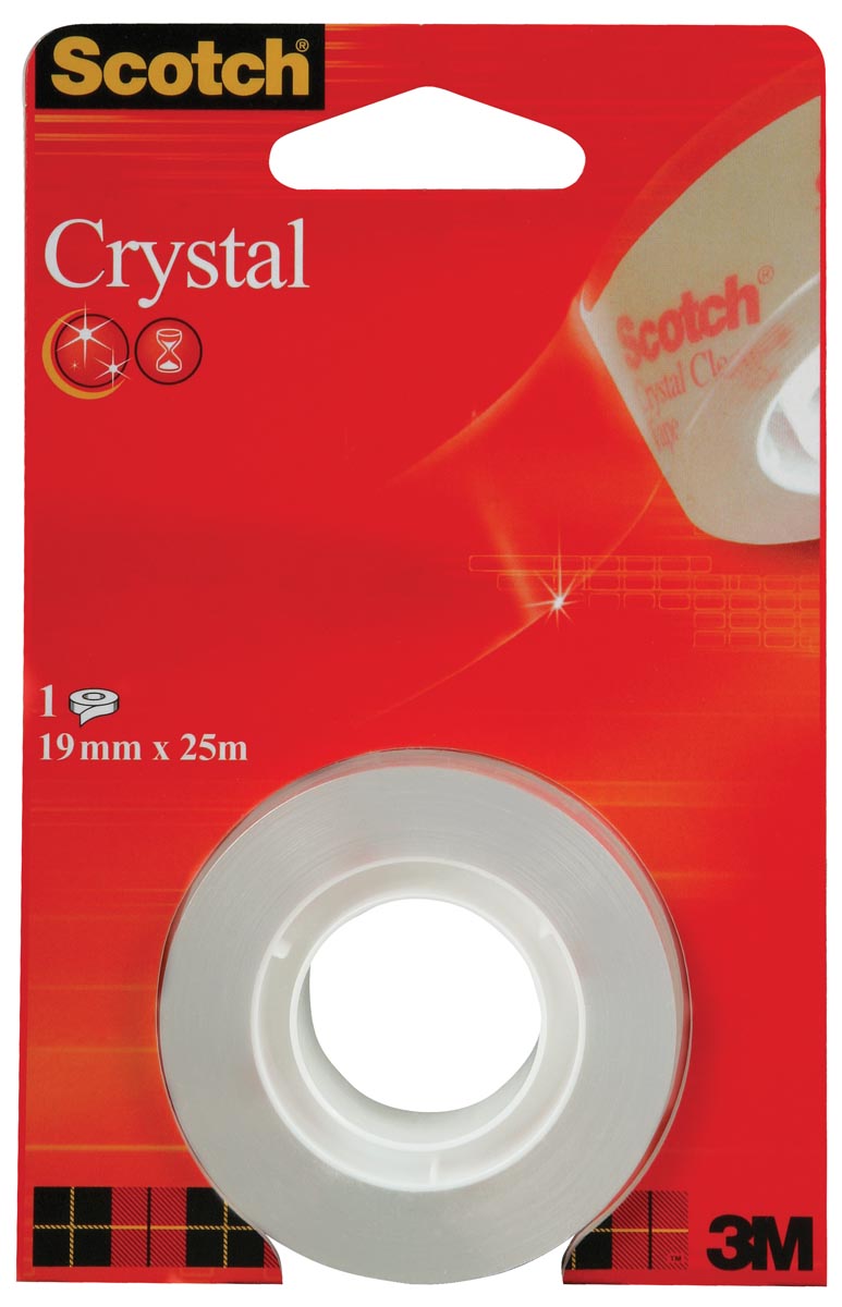 Scotch Plakband Crystal ft 19 mm x 25 m, blister met 1 rolletje afbeelding