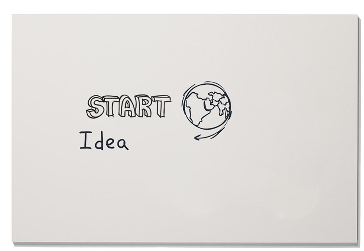 Smit Visual frameloos whiteboard, gelakt staal, magnetisch, ft 98 x 148 cm