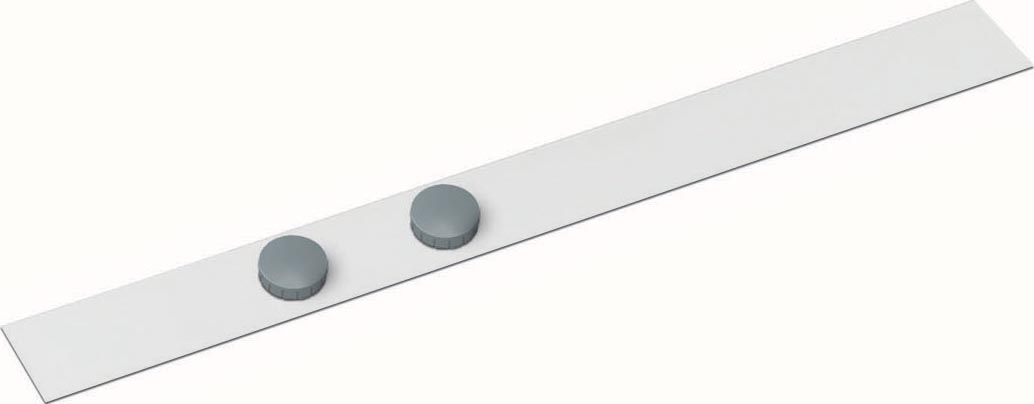 MAUL metaalstrip Standaard lijst zelfklevend 50X5cm incl. 2 magneten, wit afbeelding