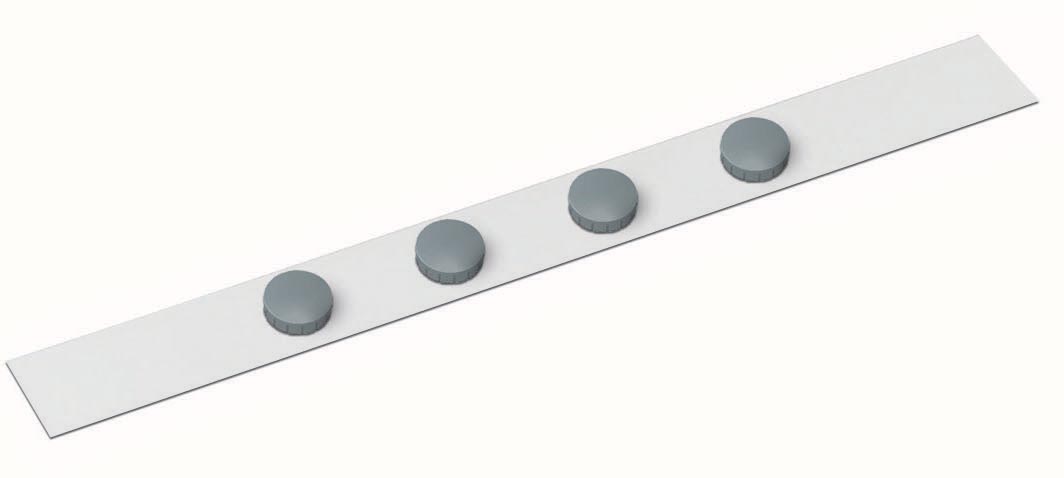 MAUL metaalstrip Standaard lijst zelfklevend 100X5cm incl. 4 magneten, wit afbeelding