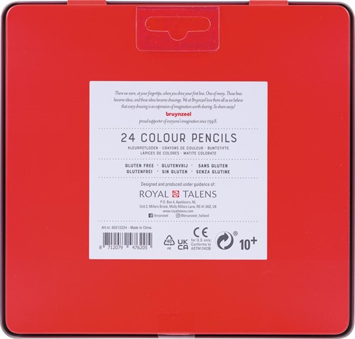 Bruynzeel crayon de couleur, boîte en métal de 24 pièces-3